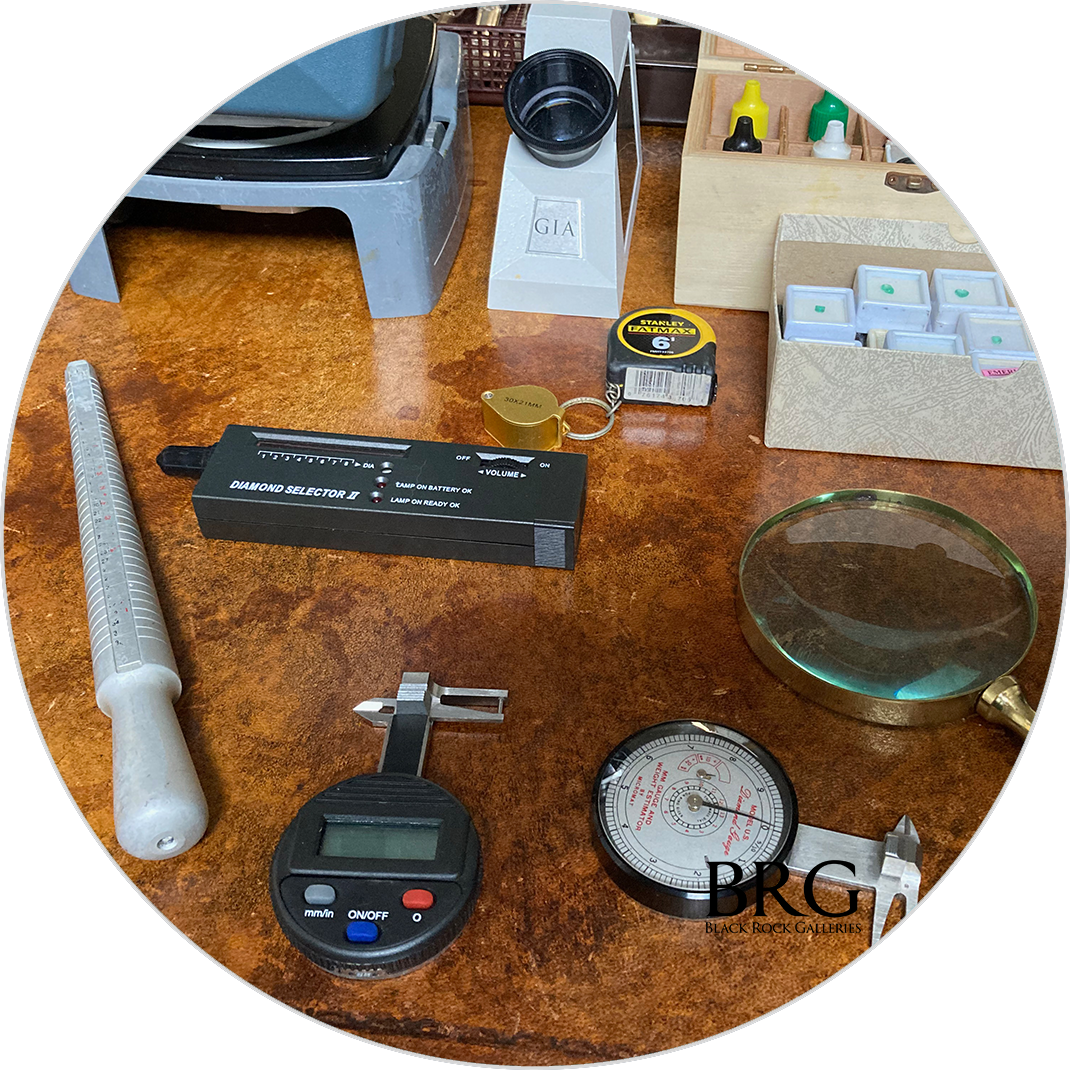 Some of the tools used in inspection and testing jewelry and gemstones